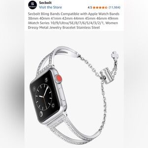 Secbolt | NWT Elegant Dressy Jewelry Bracelet Stainless Steel Apple Watch Band